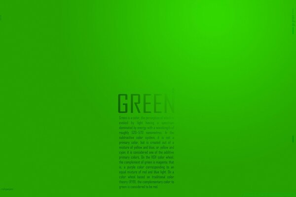 The word green on a green background