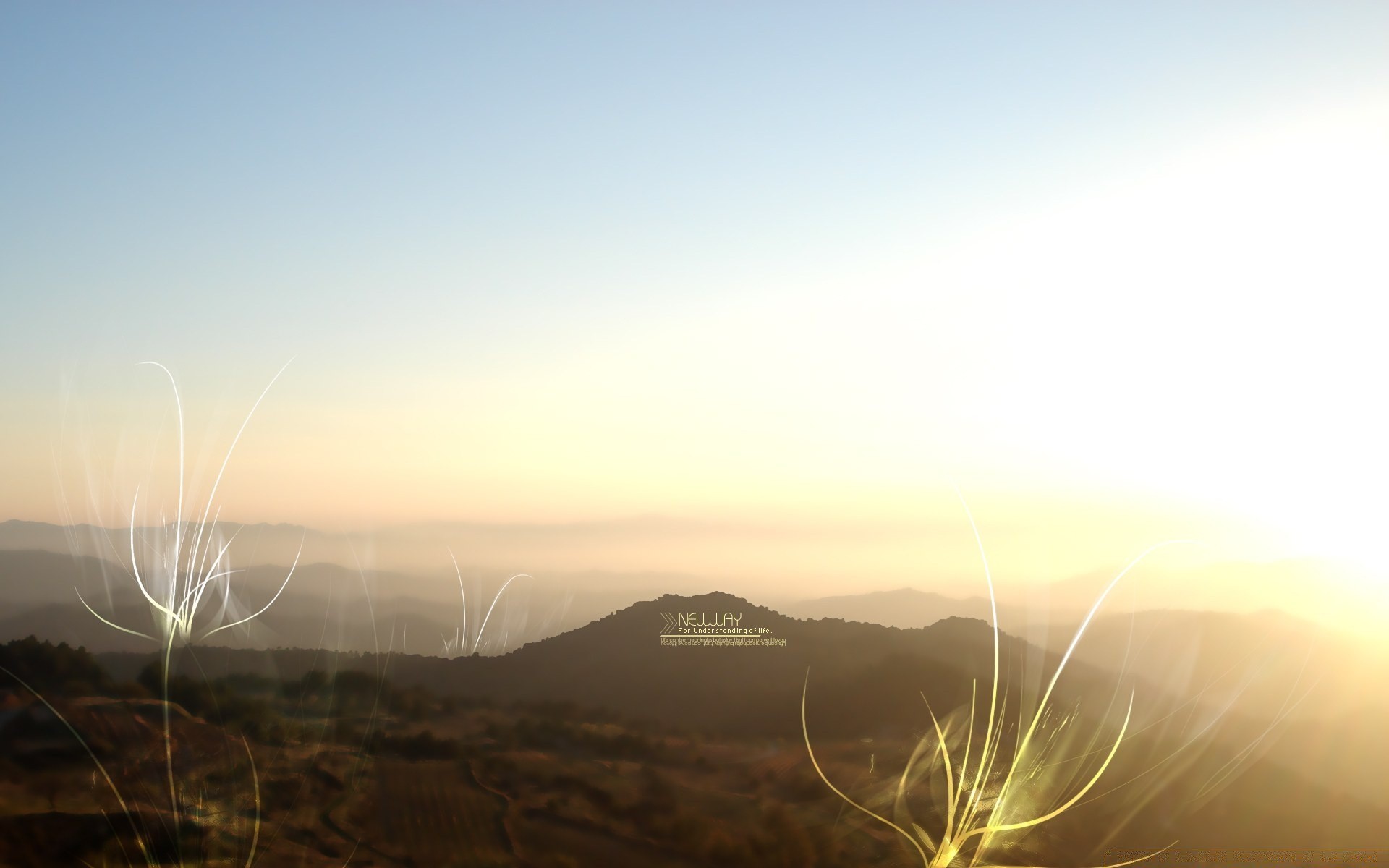 kreativ landschaft natur nebel himmel sonnenuntergang nebel dämmerung sonne reisen im freien berge gras sommer wasser licht gutes wetter