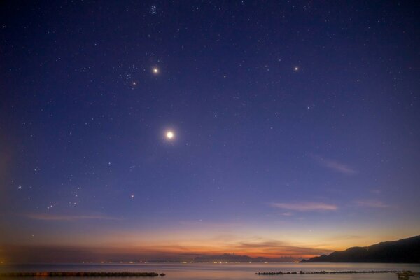 Cielo notturno crepuscolo serale