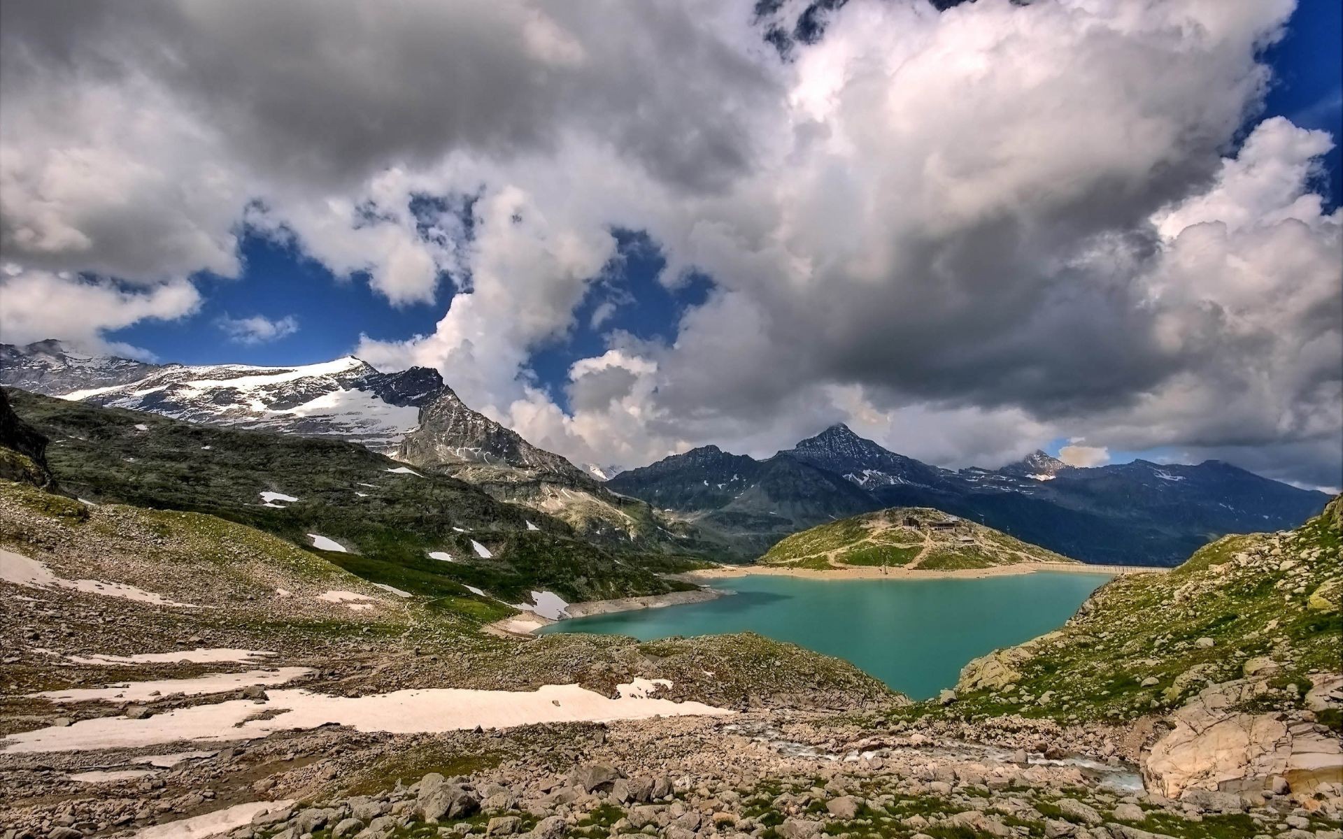 mountains travel mountain water nature sky landscape outdoors snow lake summer scenic hike rock valley