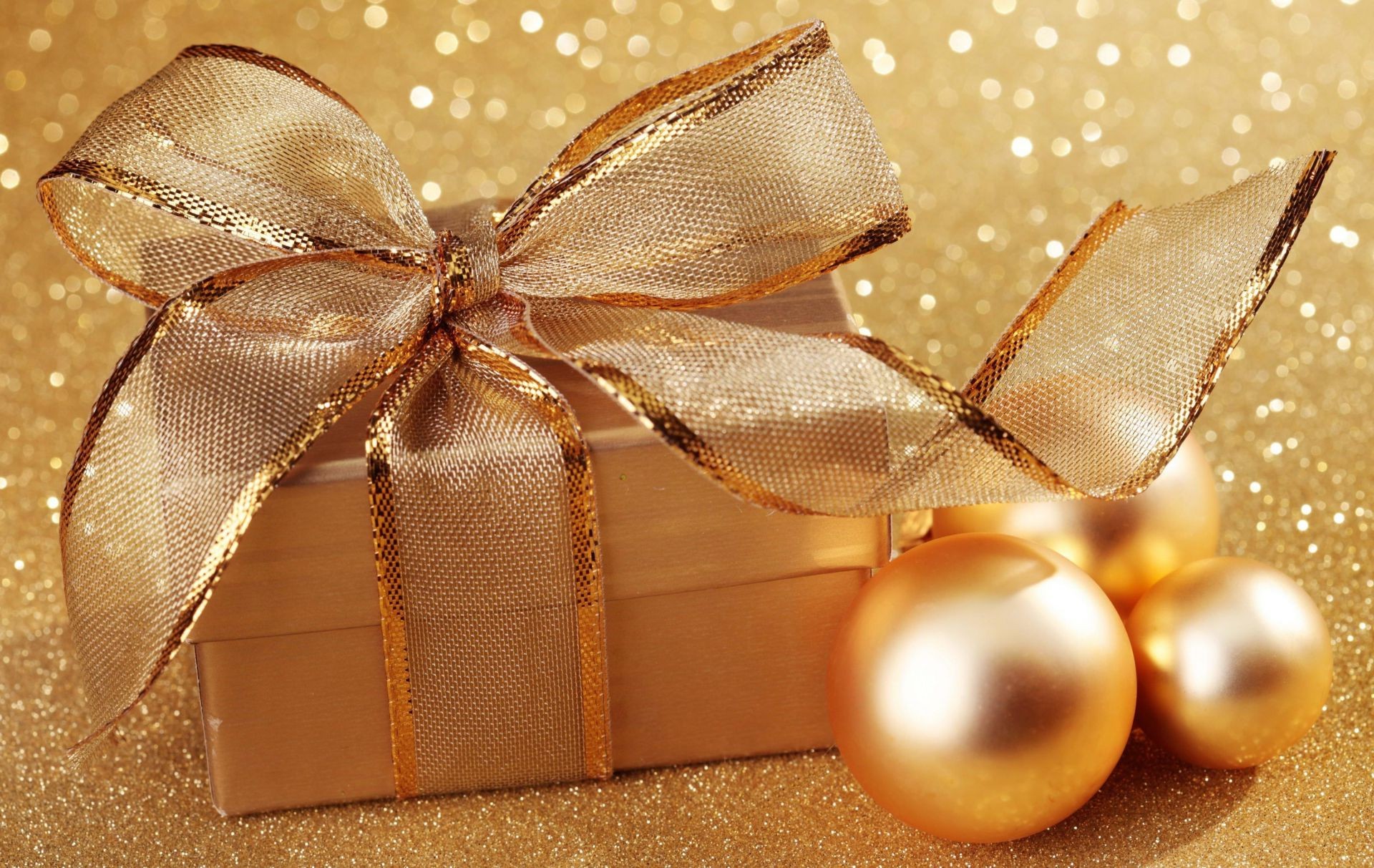 neujahr weihnachten bogen faden leuchten geschenk winter urlaub box dekoration ball gold glänzen überraschung verzierte geburtstag jahrestag satin wrap urlaub