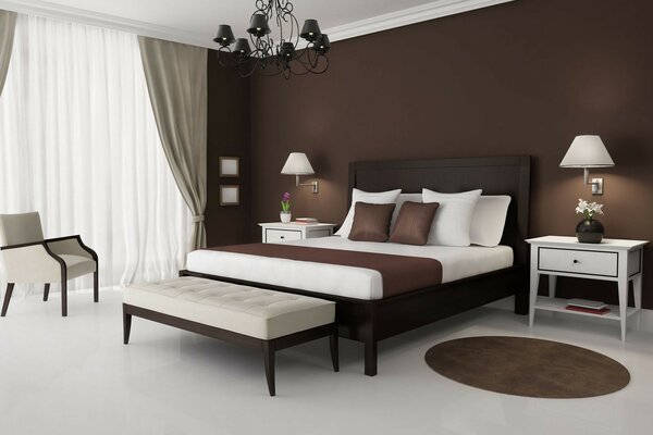 内敛巧克力色风格的卧室