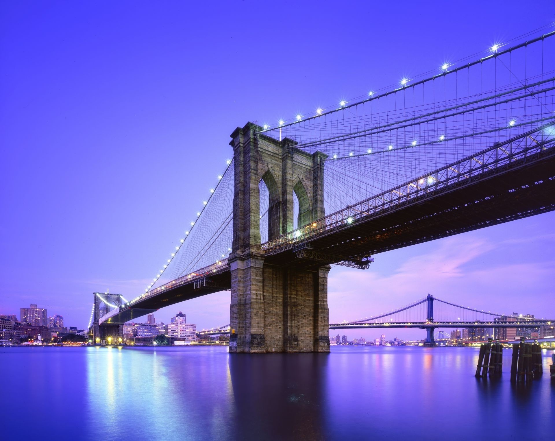 bridges bridge suspension bridge water river suspension connection architecture travel transportation system dusk city sunset construction sky suspend evening urban traffic reflection