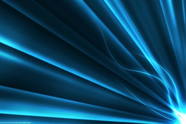 Strisce blu luminose su sfondo nero