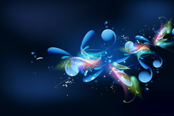 Dessin graphique abstrait dans les tons bleus