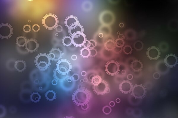 Transparent bubbles on a colored background