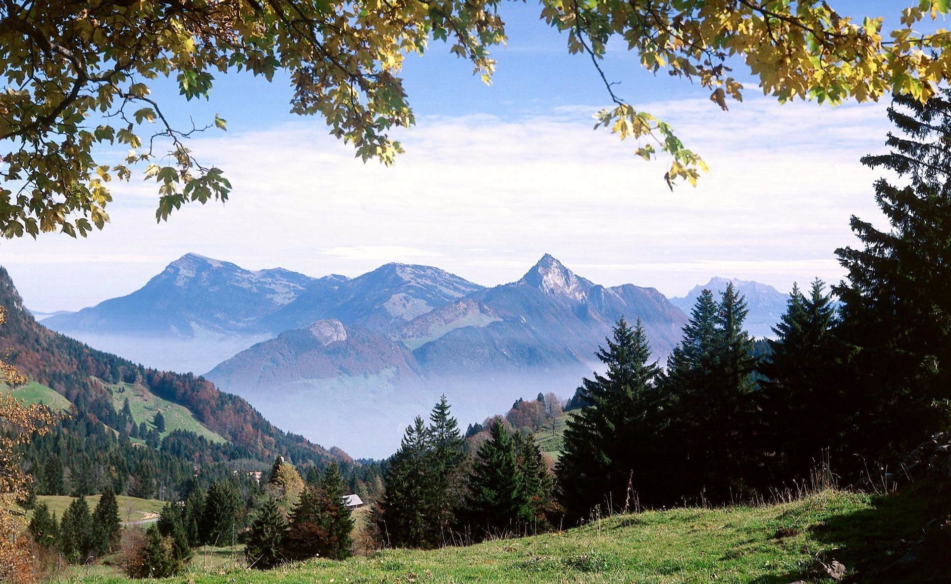 山 山 景观 自然 木材 木材 户外 旅游 天空 秋天 风景 雪 夏天 山 山谷