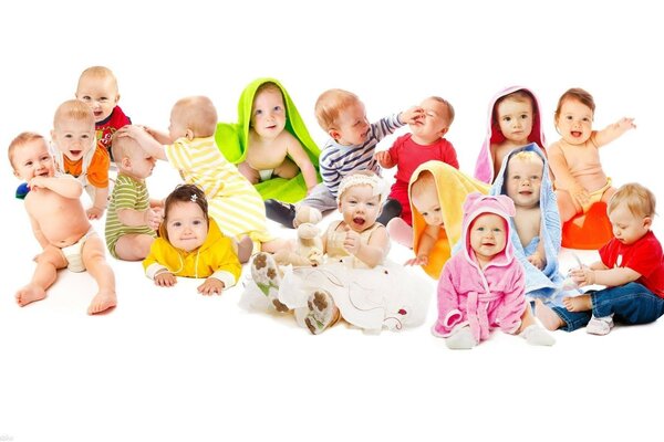 Collage with babies who sit funny