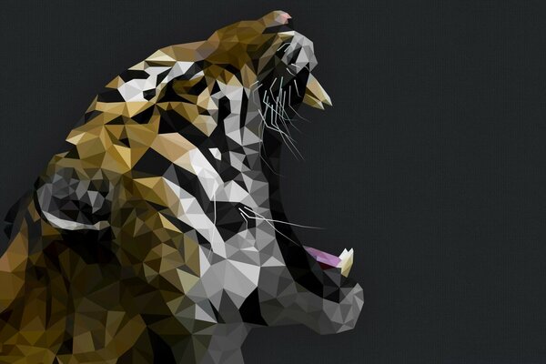 Tigre fait dans le style de graphiques vectoriels