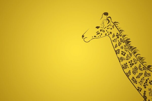 Vector graphics with giraffe silhouette