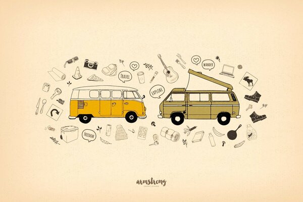 Illustration of cars, cool drawing