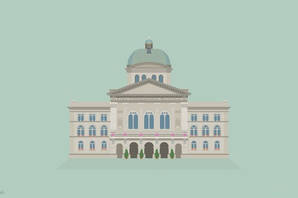 Vector graphics of a beautiful mansion