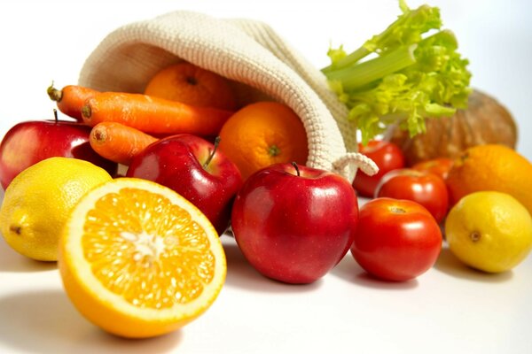 Food vegetables lemons oranges carrots fruits apples