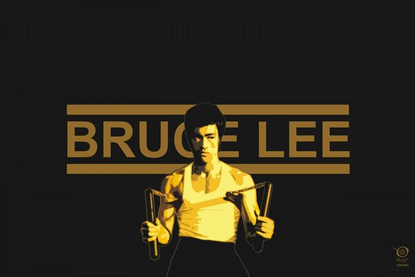 Retrato vectorial de Bruce Lee