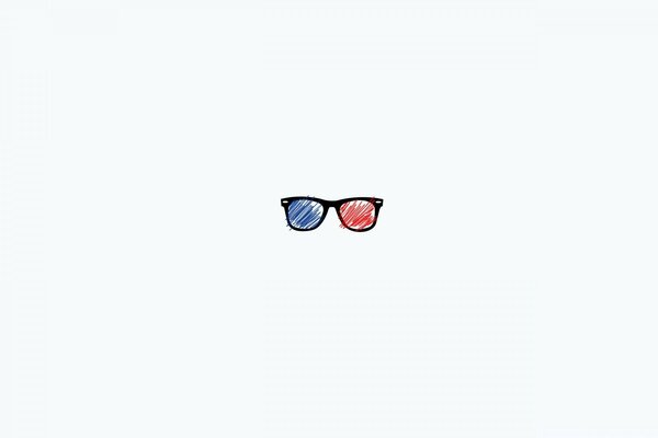 Multicolored glasses. 3d glasses with different glasses. Drawing