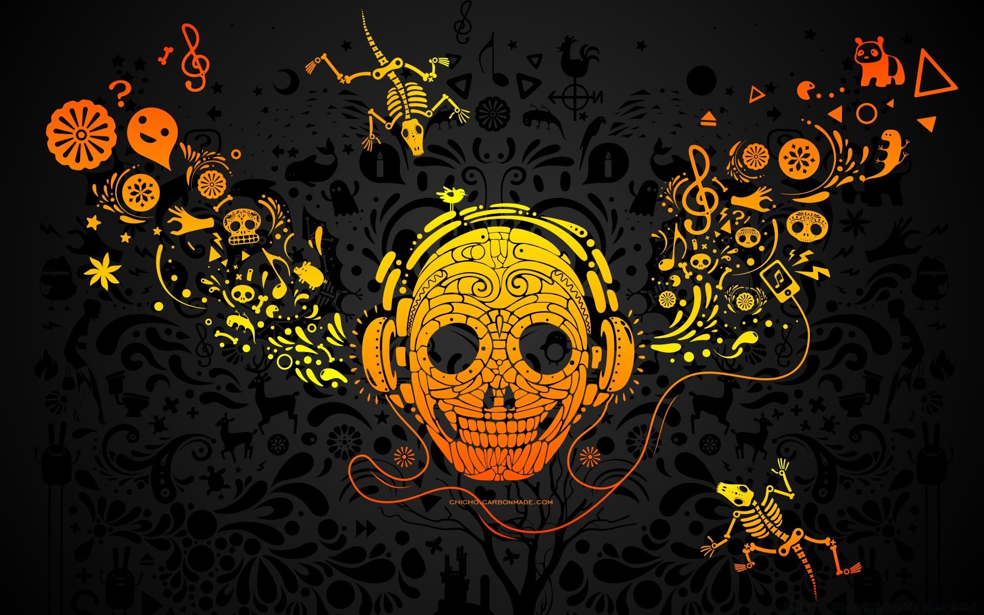 gráficos vetoriais halloween ilustração design abstrato crânio vetor assustador elemento vicioso arte frenético padrão horror papel de parede desktop decoração retro engrenagem silhueta