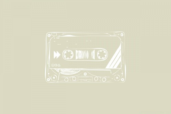 Sur fond gris, illustration de la couleur blanche d une vieille cassette