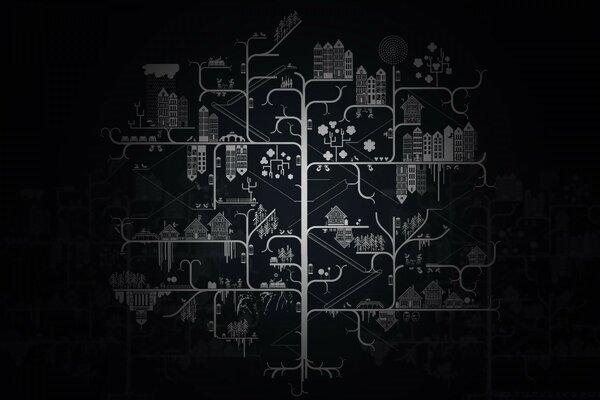 Symbole dans les graphiques vectoriels. Arbre