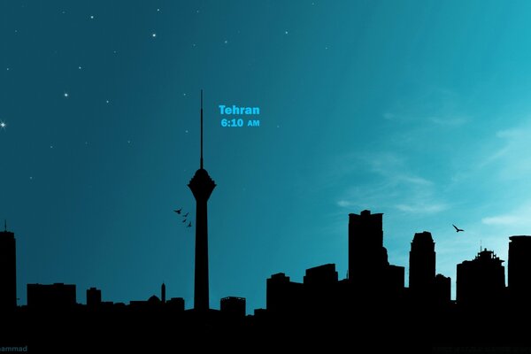 Night city. Graphic design