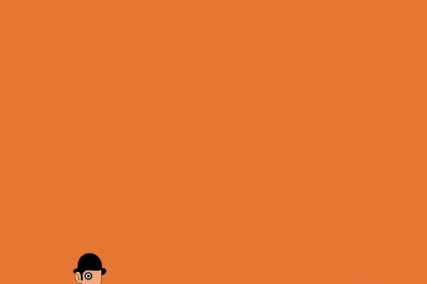 A clockwork orange in the style of minimalism