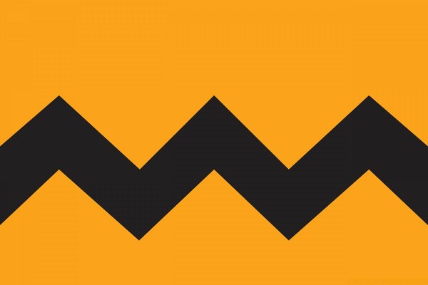 Vector graphics, image of a black zigzag on an orange background