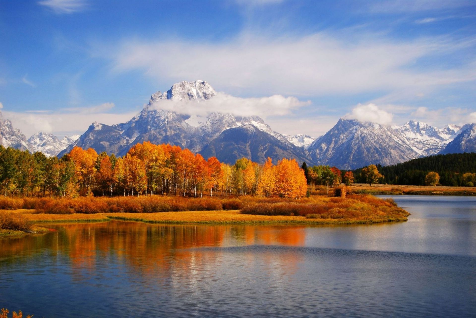 mountains lake water reflection mountain snow nature wood composure fall outdoors landscape dawn travel scenic placid wild