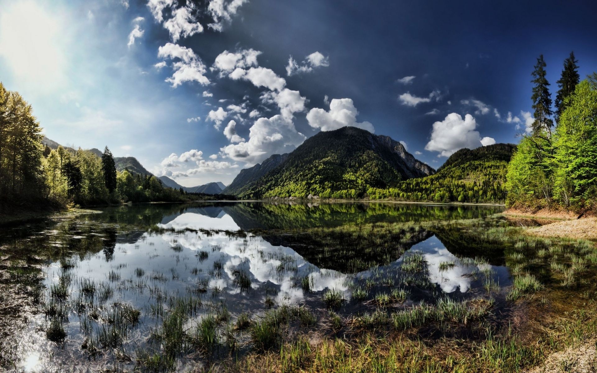 spring mountain landscape water lake nature travel snow reflection sky river scenic wood outdoors valley tree