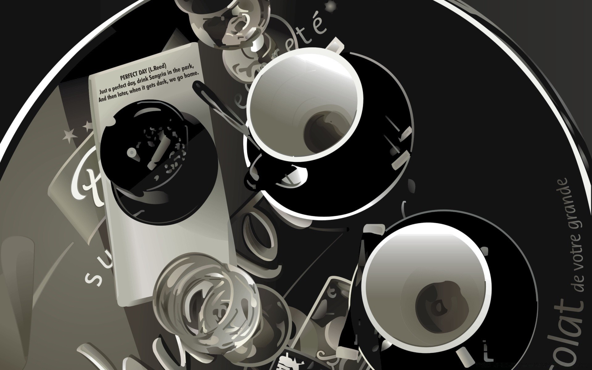 grafica vettoriale tecnologia caffè elettronica hardware desktop suono moderno