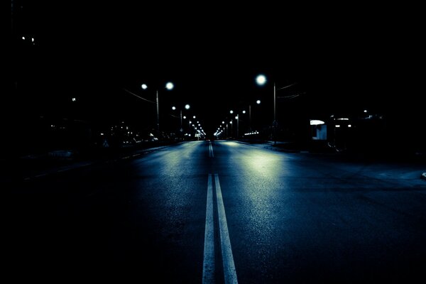 Blurred lights of the night road