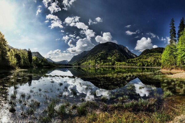 Bela paisagem contra o pano de fundo da natureza