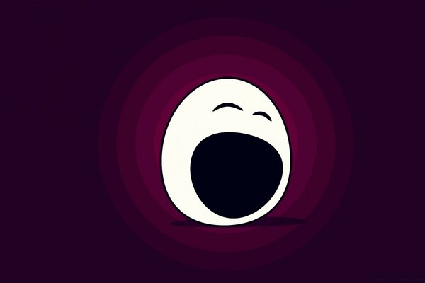 Yawning eggs on a dark background