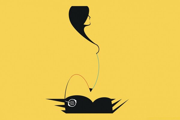 Imagen vectorial de una niña en un fondo amarillo