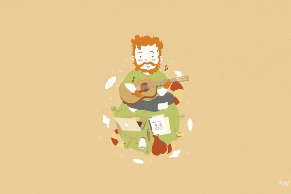 Beautiful vector graphics of a red-haired man