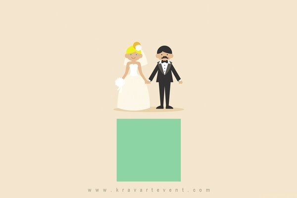 Vector minimalism wedding of people