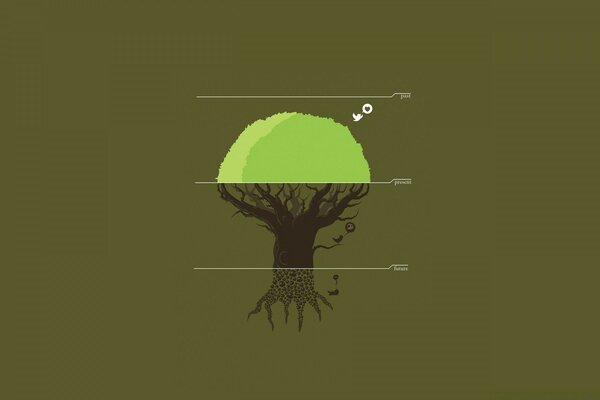 Ilustración vectorial ciclo de vida del árbol