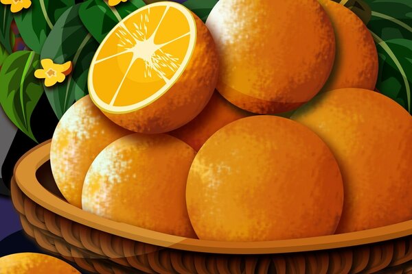 البرتقال العصير في السلة