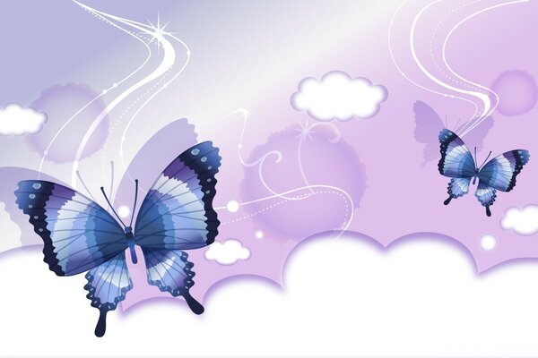 Illustration of butterflies for the desktop