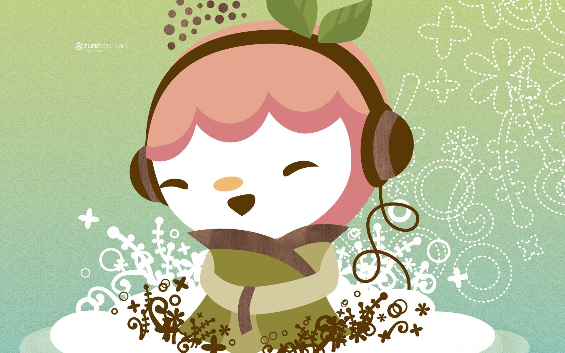 vector art illustration vector leaf cute retro design