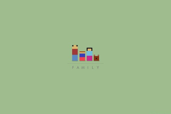 Vektor-minimalistische Familie Kunst