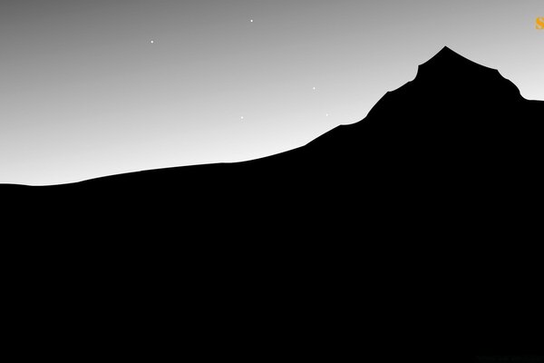 Night landscape of the mountain range