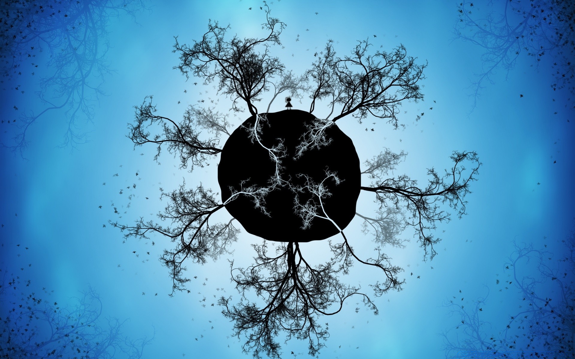 vector art desktop nature moon tree scary halloween