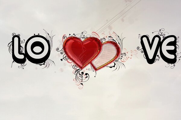 Graffiti corazones para los amantes