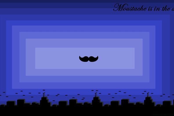 Imagen de bigotes en rectángulos azules