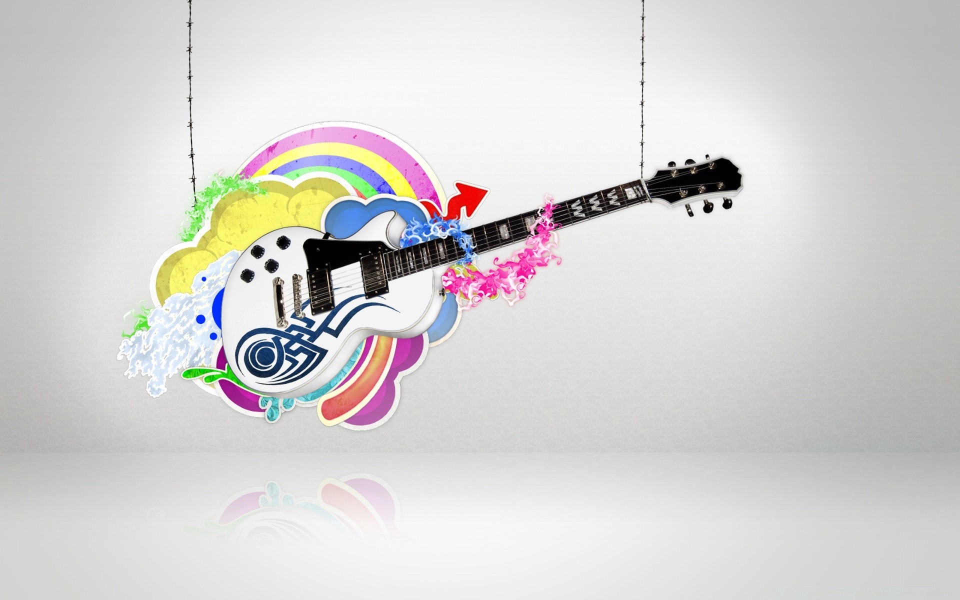 white music guitar instrument desktop sound art