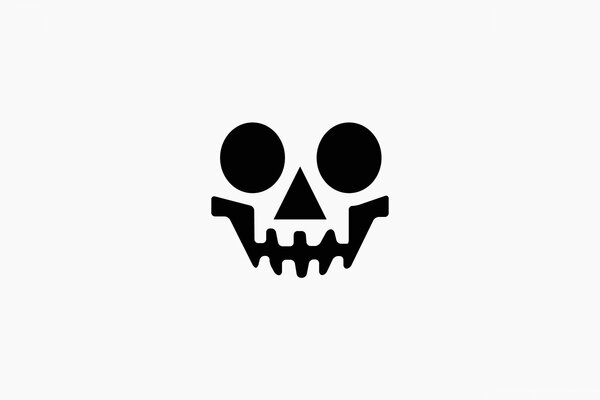 Black skull on white background