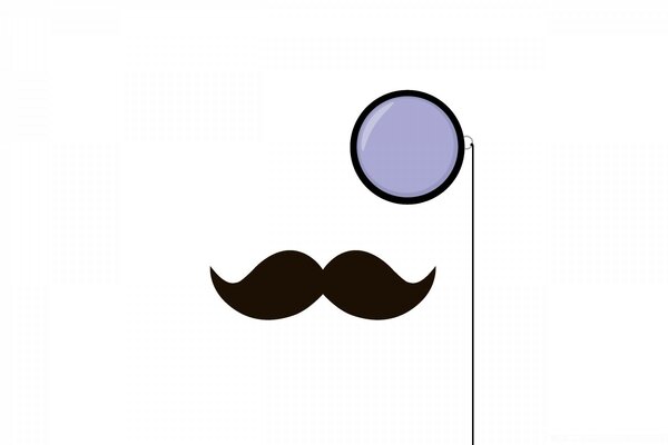 Moustache comique et lunettes symboliques