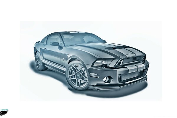 Ford Mustang w stylu szkic