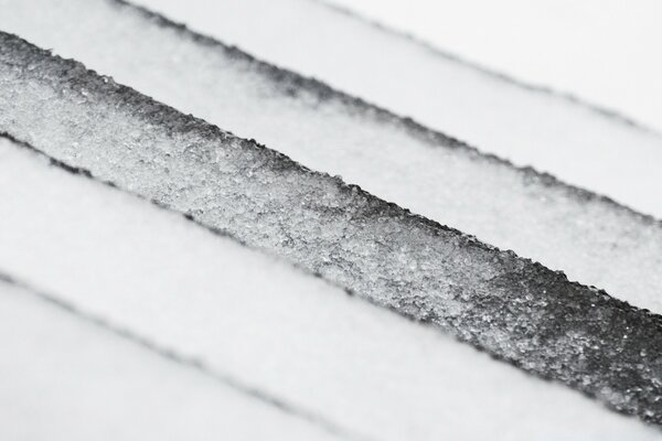 Frost on the roof. Winter Street