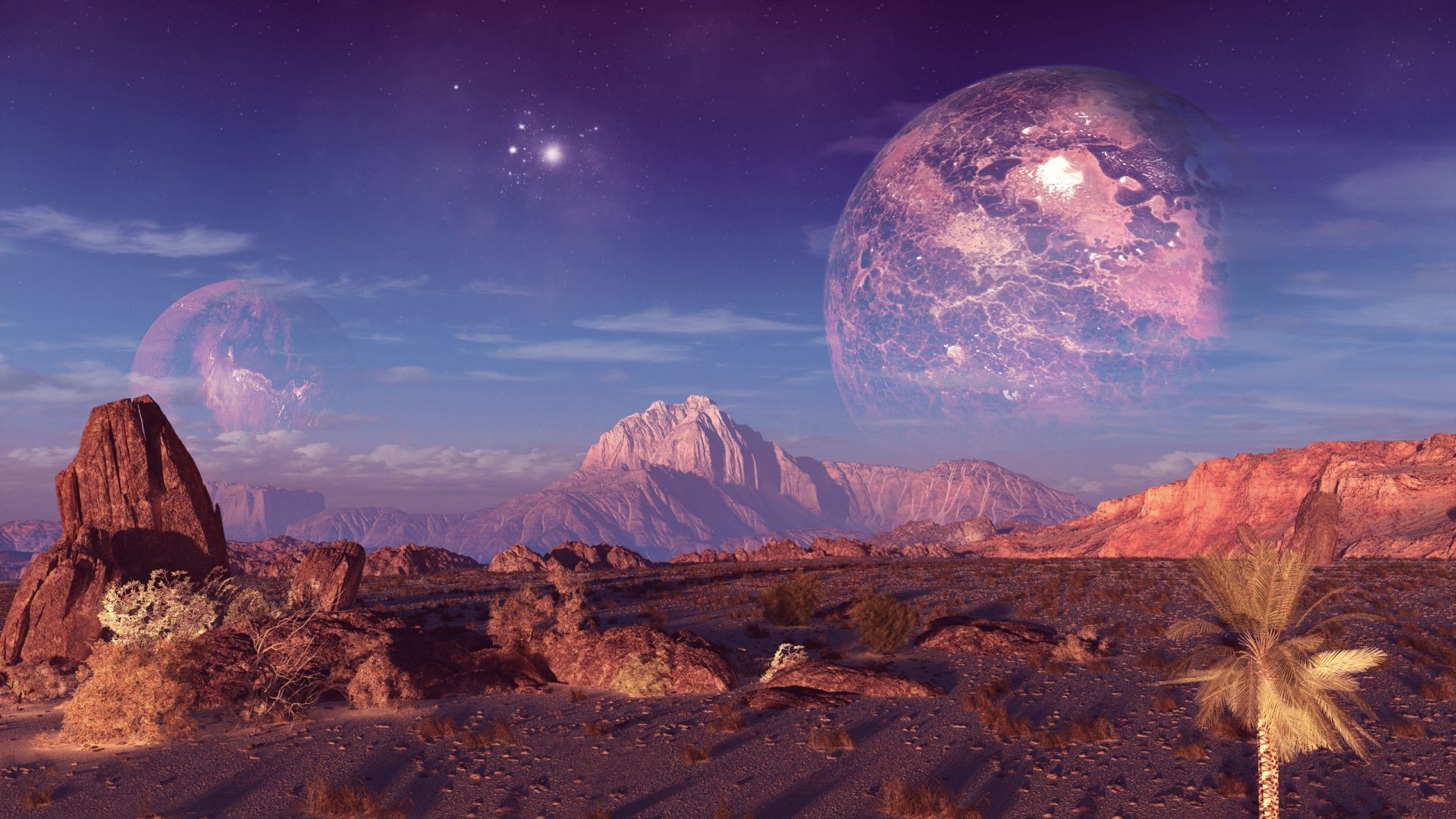 planets mountain landscape desert moon sky travel rock scenic dawn sunset valley outdoors nature evening light