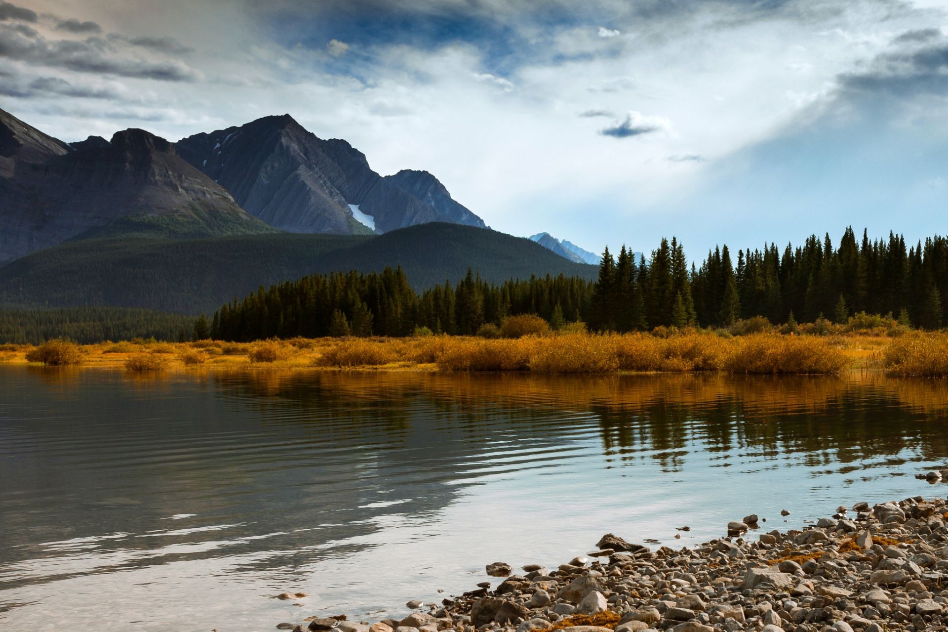 lake water landscape reflection dawn nature mountain snow outdoors sky sunset fall travel river scenic